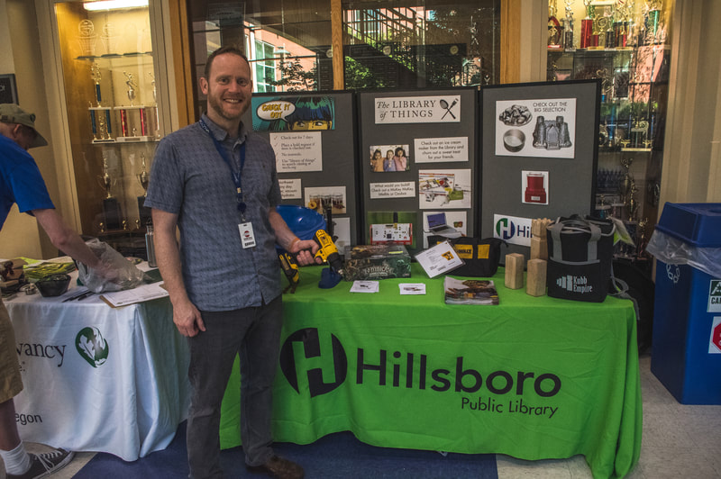 Hillsboro 'Library of Things' information table